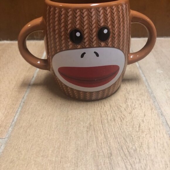 Double Handled Sock Monkey Mug by Galerie - Picture 2 of 6